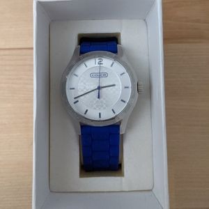 Blue silicone coach watch